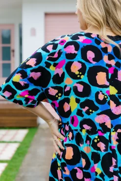 Proud Poppy Clothing *UNICORN* Disco Dress In Kasey Leopard by Kasey Rainbow Outlet