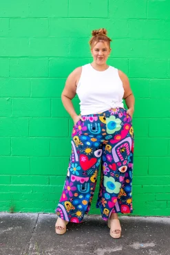 Proud Poppy Clothing *UNICORN* Larsa Pants in My Things by Kasey Rainbow New