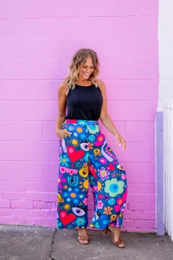 Proud Poppy Clothing *UNICORN* Larsa Pants in My Things by Kasey Rainbow New