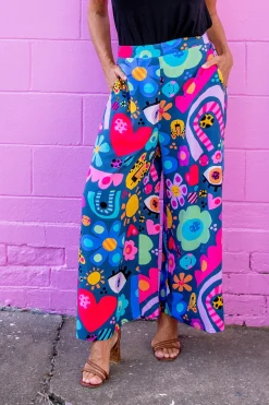 Proud Poppy Clothing *UNICORN* Larsa Pants in My Things by Kasey Rainbow New