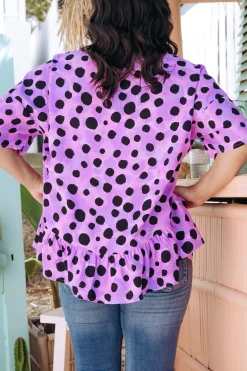 Proud Poppy Clothing *UNICORN* Peak Top in Purple Cheetah by Kasey Rainbow Outlet