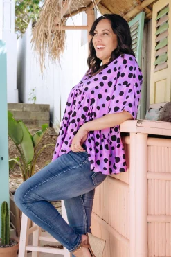 Proud Poppy Clothing *UNICORN* Peak Top in Purple Cheetah by Kasey Rainbow Outlet