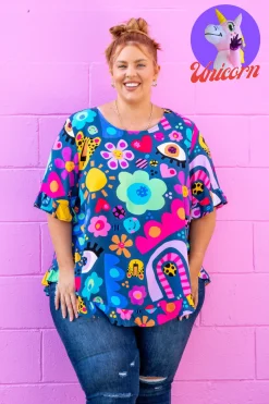 Proud Poppy Clothing *UNICORN* Tilly Top in Kasey Rainbow My Things by Kasey Rainbow Discount