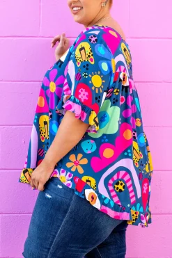 Proud Poppy Clothing *UNICORN* Tilly Top in Kasey Rainbow My Things by Kasey Rainbow Discount