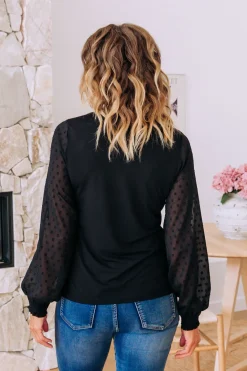 Proud Poppy Clothing Whitney Long Sleeve Top in Black Outlet